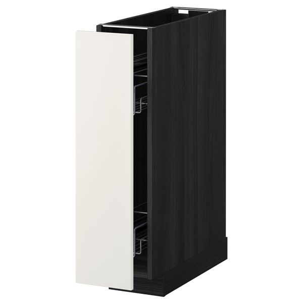 Напольный шкаф, выдвижной внутрений элемент МЕТОД, черный, Веддинге белый (20x60 см) - схема-чертеж с размерами