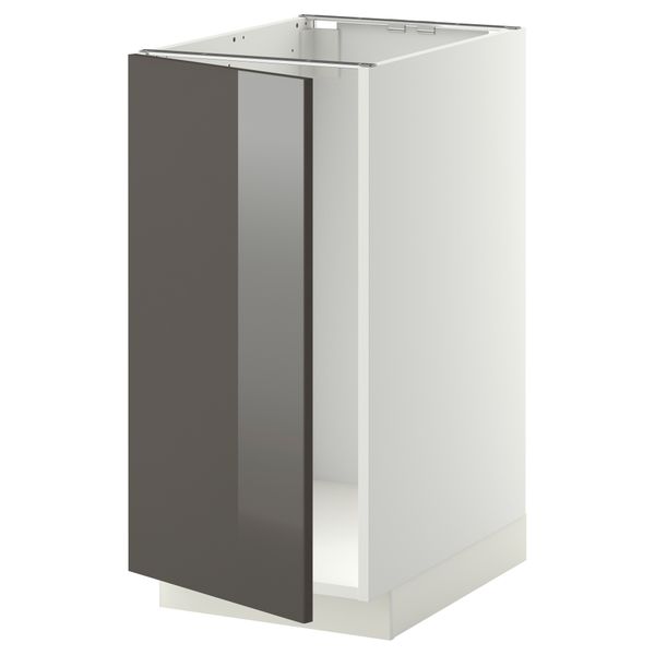 Напольный шкаф для мойки, мусорных контейнер МЕТОД, белый, Рингульт серый (40x60 см) - схема-чертеж с размерами