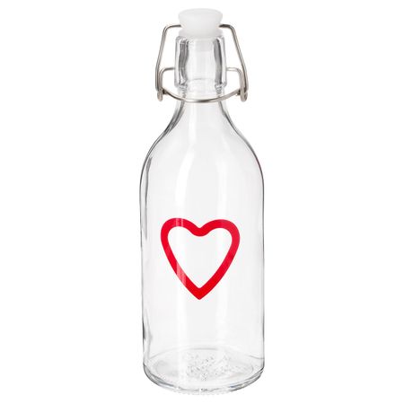 Бутылка с пробкой, прозрачное стекло, с рисунком, 0.5 л IKEA КОРКЕН 004.294.50