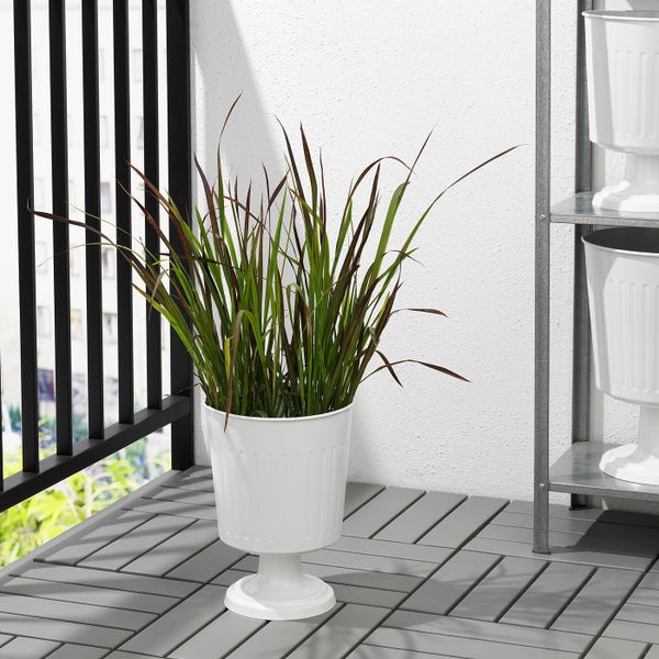 Вазон, для дома, улицы белый 19 см IKEA ЦИТРОНМЕЛИСС 104.645.08 - фото 2