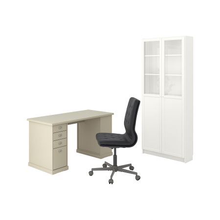 Стол и комбинация для хранения IKEA BILLY БИЛЛИ, OXBERG ОКСБЕРГ, VEBJÖRN ВЕБЬЁРН, MULLFHATTEFJÄLL ХАТТЕФЬЕЛЛЬET МУЛЛЬФЬЕЛЛЕТ