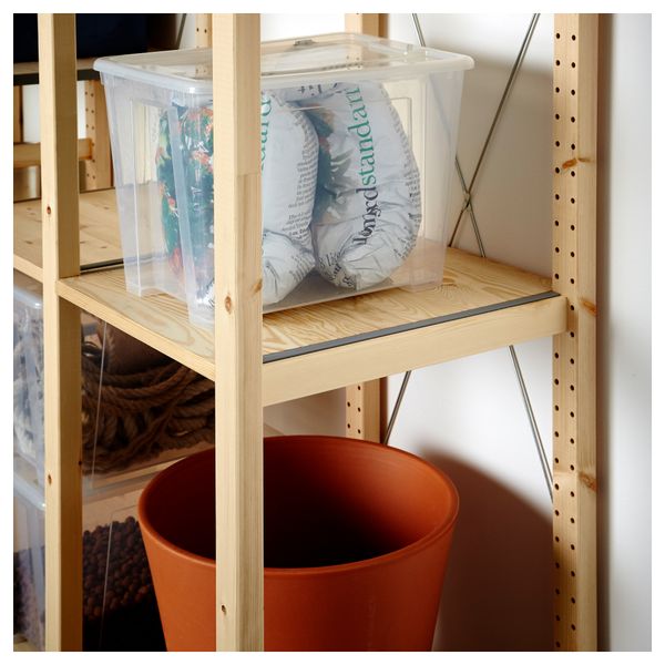 4 секции, полки ИВАР, сосна (179x50x179 см) - схема-чертеж с размерами