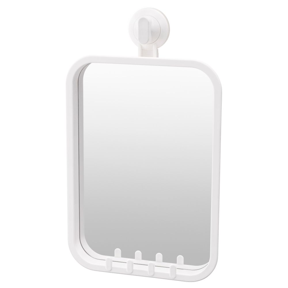 Зеркало с крючками, на присоске СТУГВИК, белый - фото 1