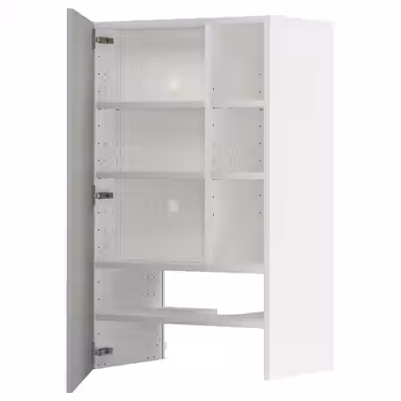 METOD Навесной шкаф д/вытяжки/полка/дверь - белый/Havstorp светло-серый 60x100 см