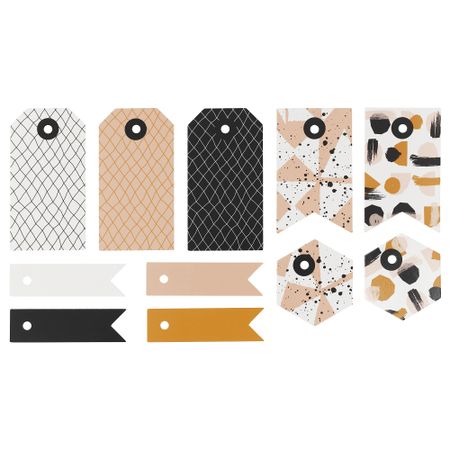 Ярлыки для подарков ЛАНКМОЙ, белый черный, розовый