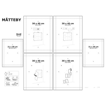 Стенной шаблон, 4 шт. МОТТЭБЮ