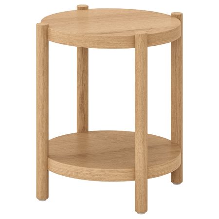 Придиванный столик, белая морилка дуб 50 см IKEA LISTERBY ЛИСТЕРБИ 704.090.43
