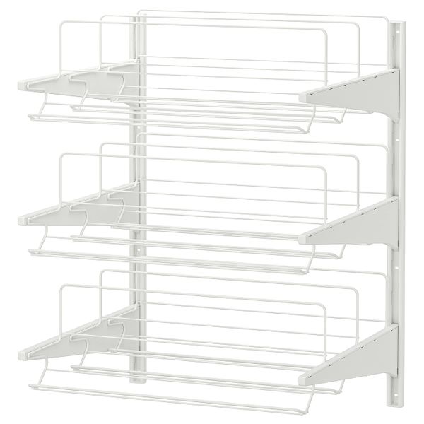 Настенная шина , модуль для/обуви, белый 65x60x84 см IKEA АЛЬГОТ 992.304.36 - схема-чертеж с размерами