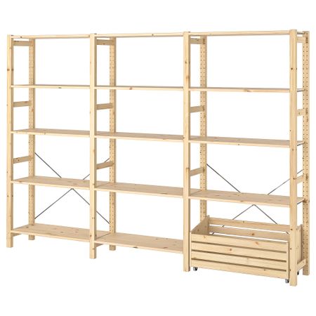 Стеллаж с ящиком, сосна, 89x30x179 см IKEA IVAR ИВАР 594.174.12