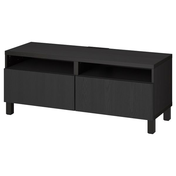 Тумба под ТВ, с ящиками, черно-коричневый/тиммер/стуббар черный 120x42x48 см IKEA BESTÅ БЕСТО 794.323.22 - фото 1