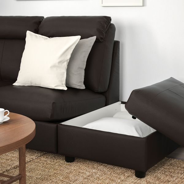 Торцевая секция с отделением, Гранн/Бумстад темно-коричневый IKEA LIDHULT ЛИДГУЛЬТ 904.058.07 - схема-чертеж с размерами