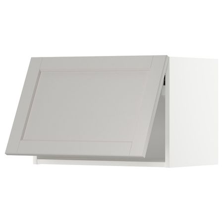 Навесной горизонтальный шкаф, белый/Лерхюттан светло-серый 60x40 см IKEA METOD МЕТОД 193.938.75