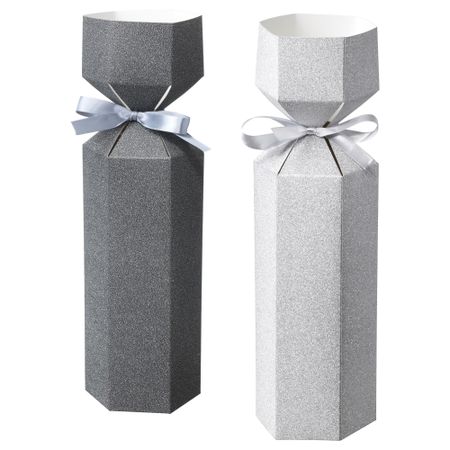 Подарочная коробка для/бутылки ВИНТЕР 2017, серебристый, темно-серый (42 см)