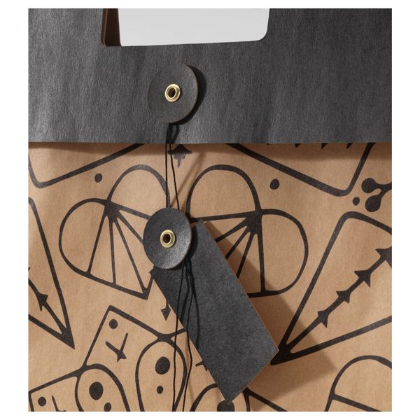 Подарочный пакет ВИНТЕР 2016, естественный, черный (33x42 см) - схема-чертеж с размерами