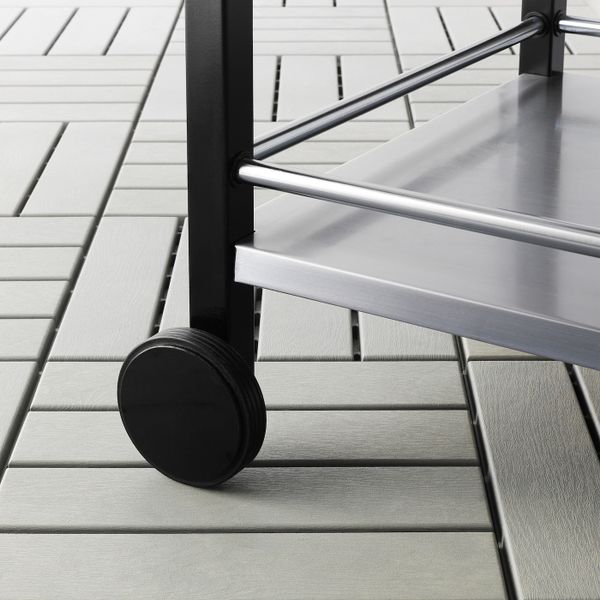 Тележка,д/сада, нержавеющая сталь, коричневая морилка IKEA КЛАСЕН 290.334.15 - схема-чертеж с размерами