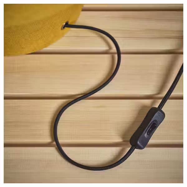 STOCKHOLM 2025 СТОКГОЛЬМ 2025 Лампа настольная - желтый/текстиль 35 см - схема-чертеж с размерами