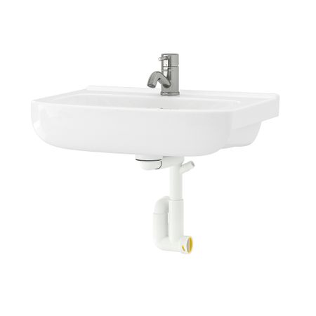 Раковина с сифоном и смесителем, 54x40 см, белый, ПИЛКОН смеситель IKEA BJÖRKÅN БЬЙОРКОН 094.249.95