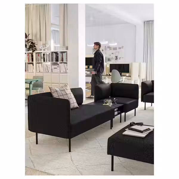 LILLEHEM 3-м модульный диван со столиком - Gunnared темно-серый/металлический - фото 3