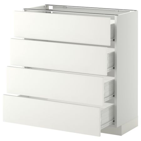 Напольный шкаф 4 фронтальных панели, 4 ящика МЕТОД / ФОРВАРА, белый, Хэггеби белый