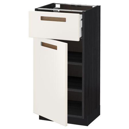 Напольный шкаф с ящиком, дверью МЕТОД / МАКСИМЕРА, черный, Мэрста белый