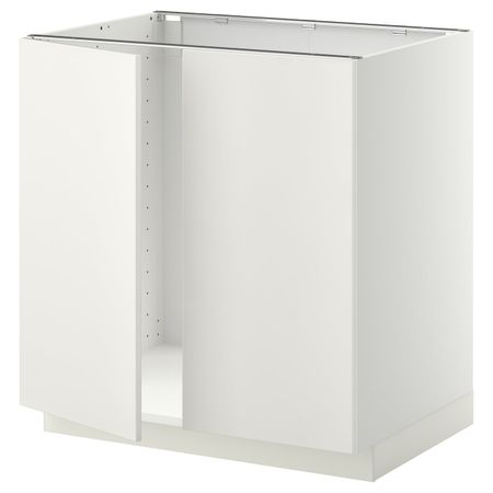Напольный шкаф для мойки+2 двери, белый/Веддинге белый 80x60 см IKEA METOD МЕТОД 094.449.79