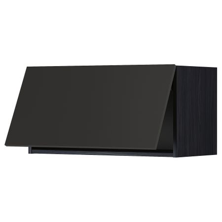 Горизонтальный навесной шкаф, черный, Nickebo матовый антрацит, 80x40 см IKEA METOD МЕТОД 594.980.69