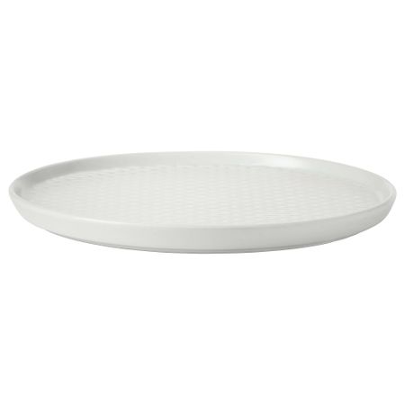 Тарелка десертная ВИНТЕР 2017, узор «строчка», светло-серый (18 см)