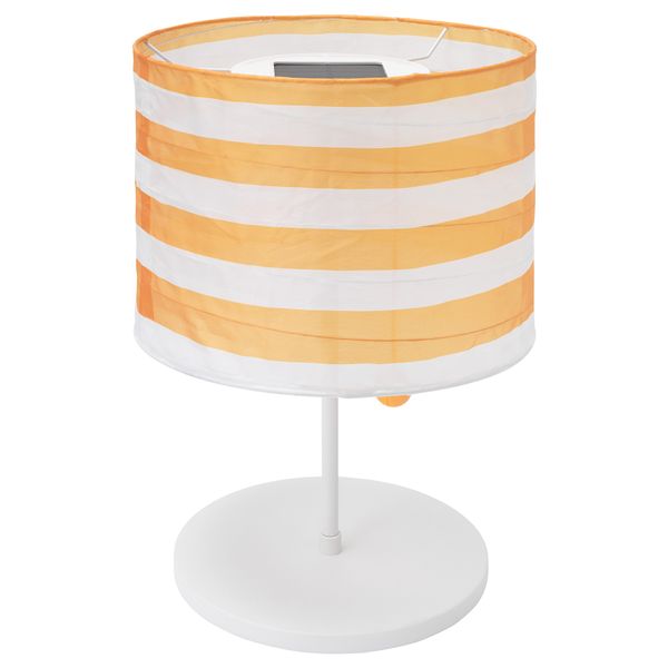 Настольная светодиодная лампа, солнечная батарея СОЛВИДЕН, для сада, в полоску желтый/белый - фото 1