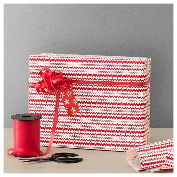 Рулон оберточной бумаги ВИНТЕР 2017, белый, красный (2x0.7 м) - схема-чертеж с размерами