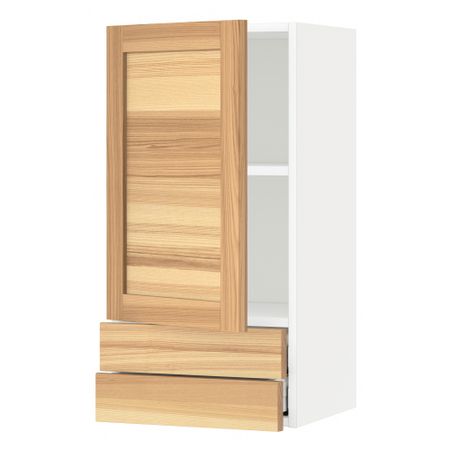 Навесной шкаф с дверцей, 2 ящика МЕТОД / МАКСИМЕРА, белый