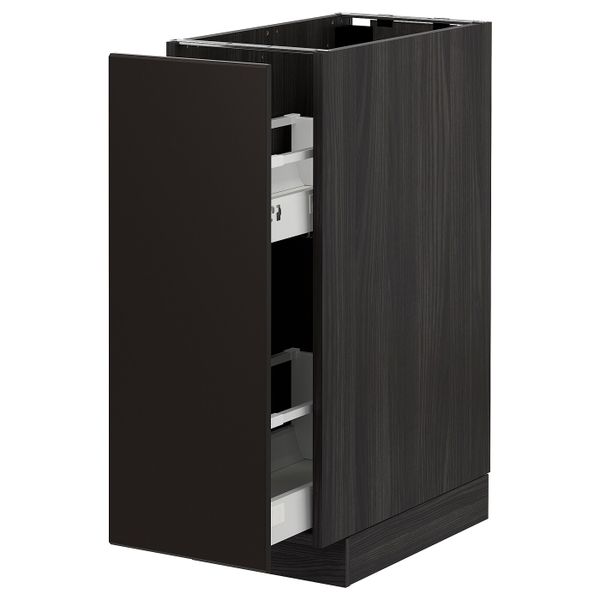 Напольный шкаф, выдвижной внутри элем, черный/Кунгсбакка антрацит 30x60 см IKEA МЕТОД 693.022.84 - схема-чертеж с размерами