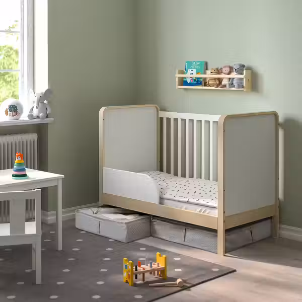 LENAST Ящик кроватный - светло-серый 57x60 см - схема-чертеж с размерами