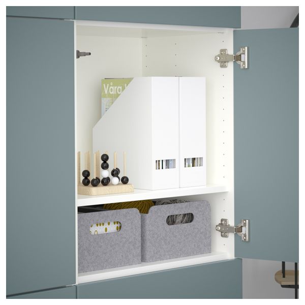 Комбинация для хранения с дверцами БЕСТО, белый, Вальвикен серо-бирюзовый - схема-чертеж с размерами