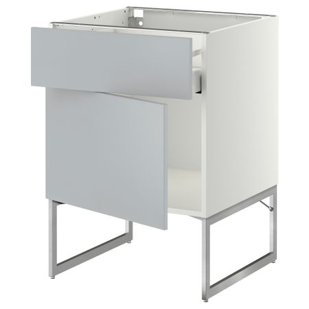 Напольный шкаф с ящиком, дверью МЕТОД / МАКСИМЕРА, белый, Веддинге серый