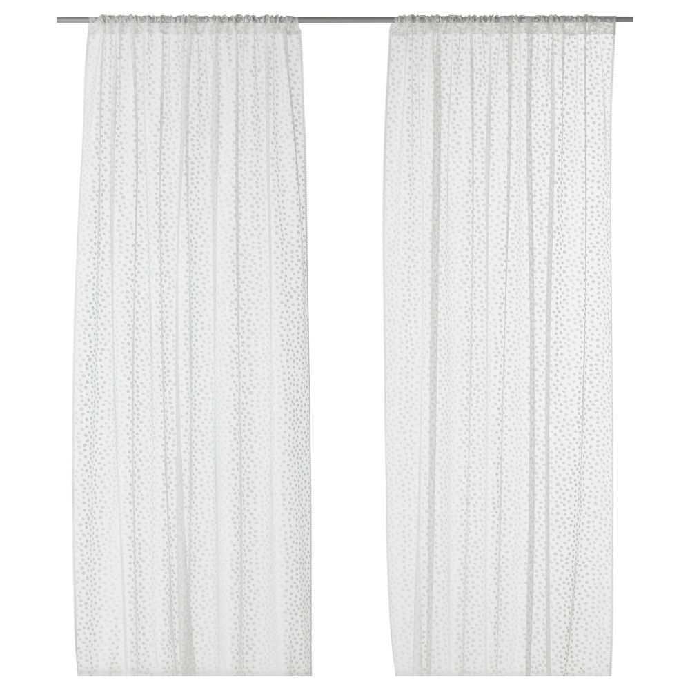 Гардины, 2 шт. ТЕРЕСЕ, белый точечный (145x270 см) - фото 1
