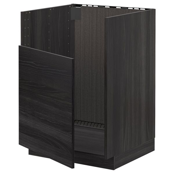 Шкаф под мойку БРЕДШЁН, черный, Тингсрид черный 60x60 см IKEA МЕТОД 292.996.17 - схема-чертеж с размерами