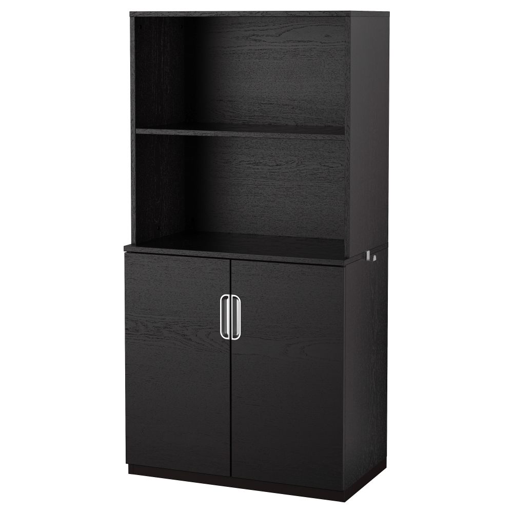 Комбинация для хранения с дверцами ГАЛАНТ, черно-коричневый (80x160 см) - фото 1