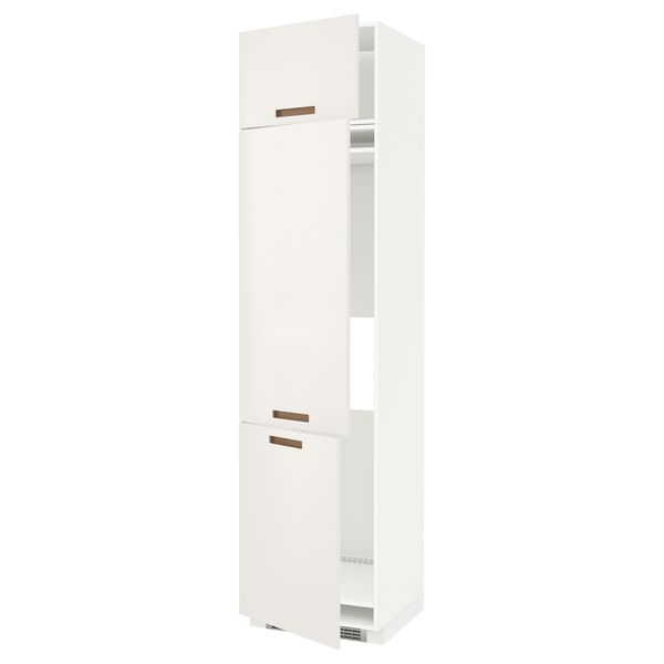 Высокий шкаф для холодильника или морозильника, с 3 дверями МЕТОД, белый, Мэрста белый - схема-чертеж с размерами