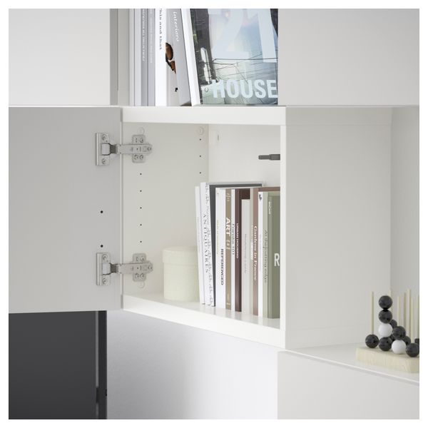 Шкаф для ТВ, комбинация БЕСТО, белый, Лаппвикен светло-серый (240x20/40x204 см) - фото 4