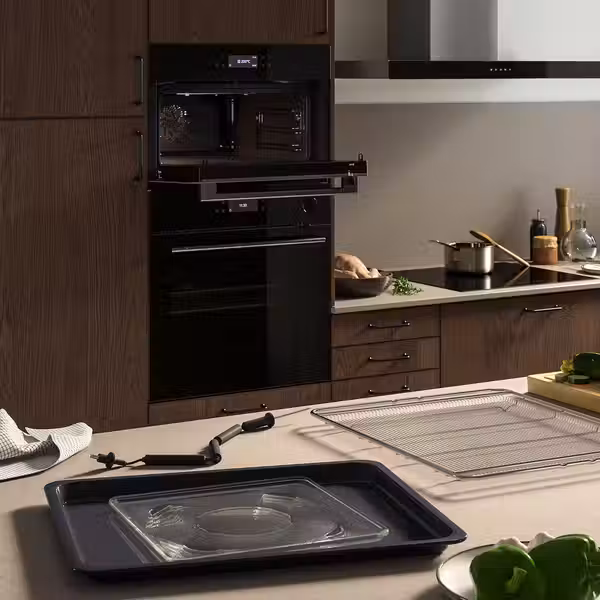 SPJUTBO Духовка с конвек. и функц. микров. - фритюр с обдувом функция гриля/чёрный IKEA 700 - фото 4