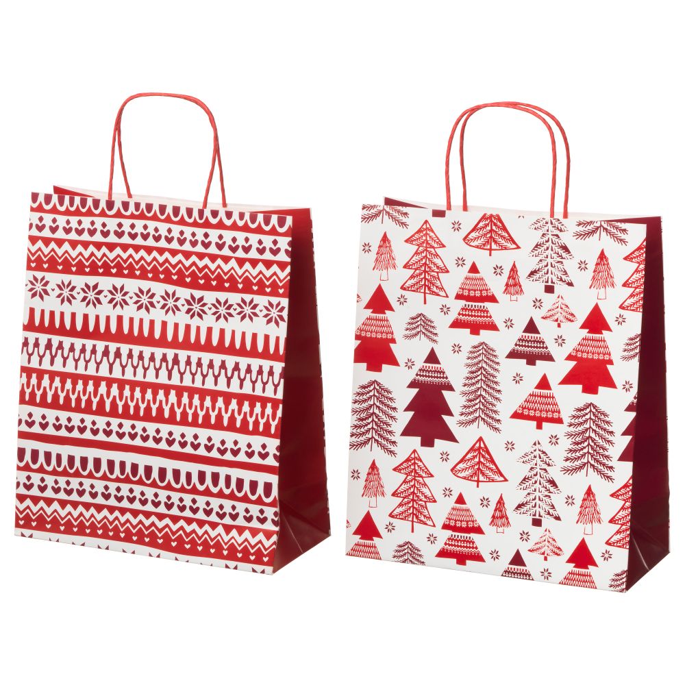 Подарочный пакет ВИНТЕР 2017, красный, белый (26x31 см) - схема-чертеж с размерами