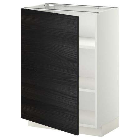 Напольный шкаф с полками, белый, Тингсрид черный 60x37 см IKEA МЕТОД 192.244.96