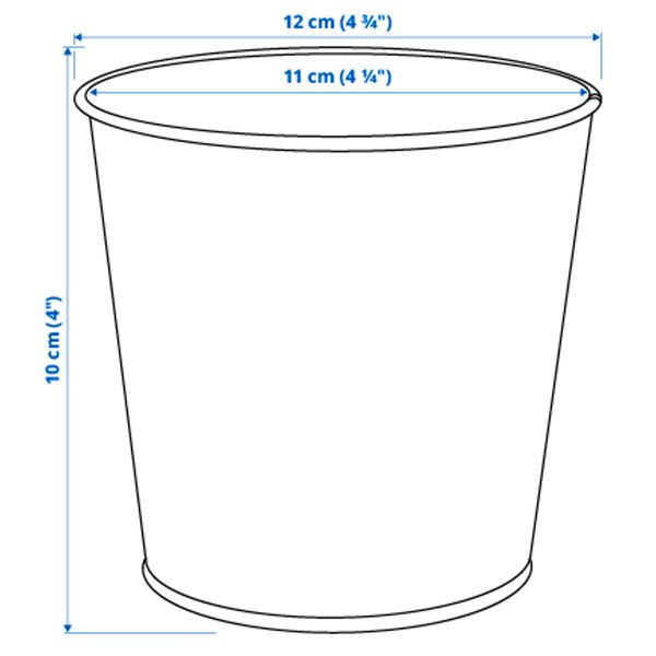 Кашпо, желтая медь, 9 см IKEA DAIDAI ДЭИДЭИ 703.594.01 - схема-чертеж с размерами