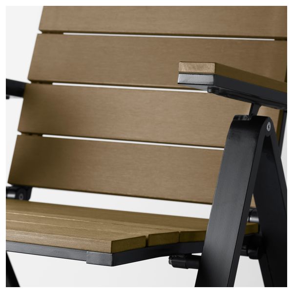 Стол + 4 кресла, для сада ФАЛЬСТЕР, черный, коричневый - схема-чертеж с размерами