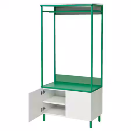 PLATSA Гардероб 2-дверный - белый Fonnes/зеленый 80x42x173 см