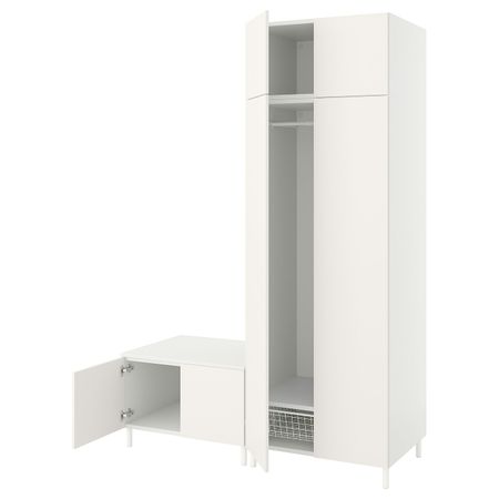 Гардероб с 6 дверями, белый/Фоннес белый 160x57x231 см IKEA OPPHUS ОПХУС 494.243.28