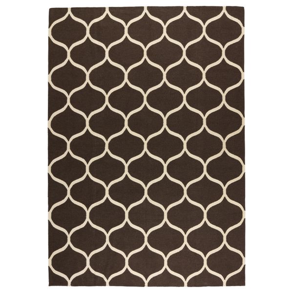 Ковер, безворсовый СТОКГОЛЬМ, ручная работа сетчатый орнамент, коричневый сетчатый орнамент коричневый (170x240 см) - фото 1