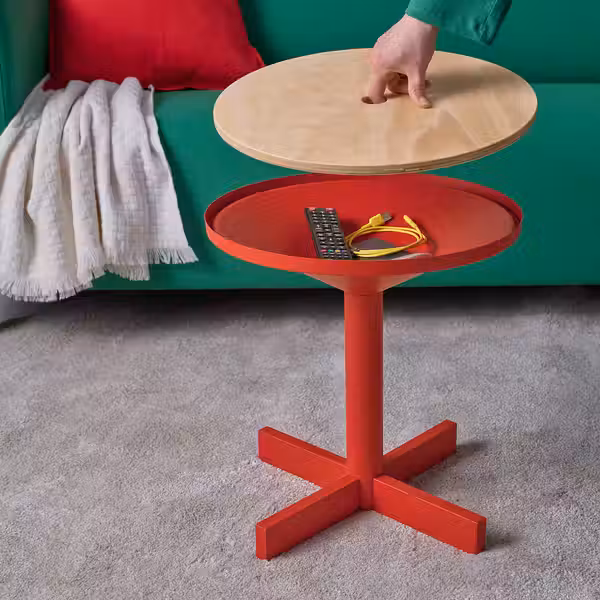 GRIMSARBO ГРИМСАРБО Придиванный столик - сосновая фанера/ярко-красный - фото 5