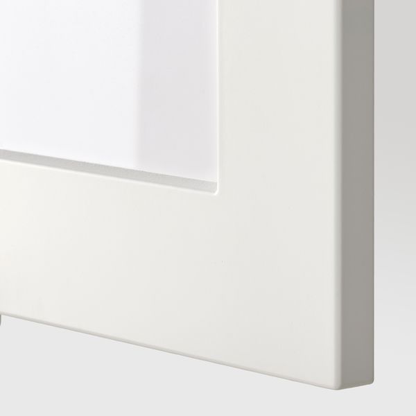 Навесной шкаф, полки, стеклянная дверца, белый, Stensund белый, 30x80 см IKEA METOD МЕТОД 594.545.98 - схема-чертеж с размерами