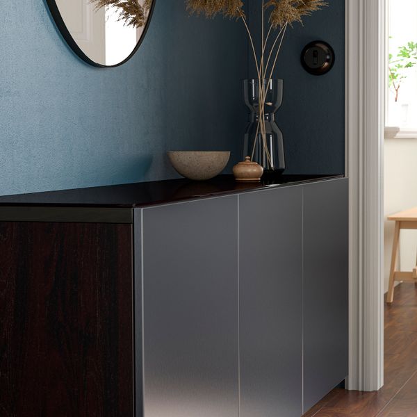 Верхняя панель, стекло черный 180x40 см IKEA BESTÅ БЕСТО 603.838.97 - фото 2